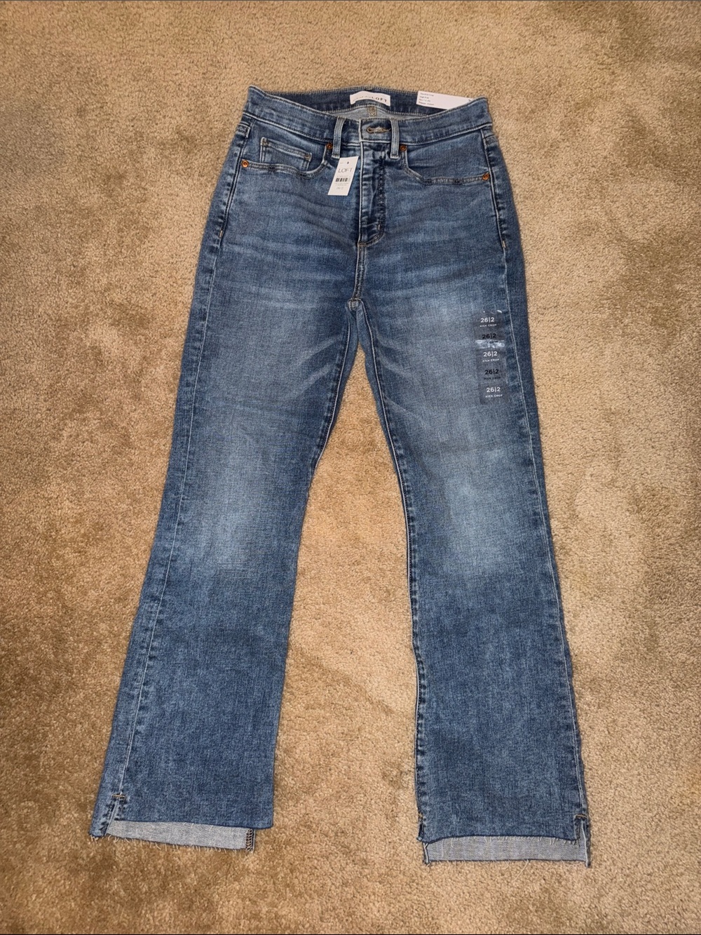 NWT Loft Kick Crop High-Rise Straight Crop Women's Jeans - Blue 26